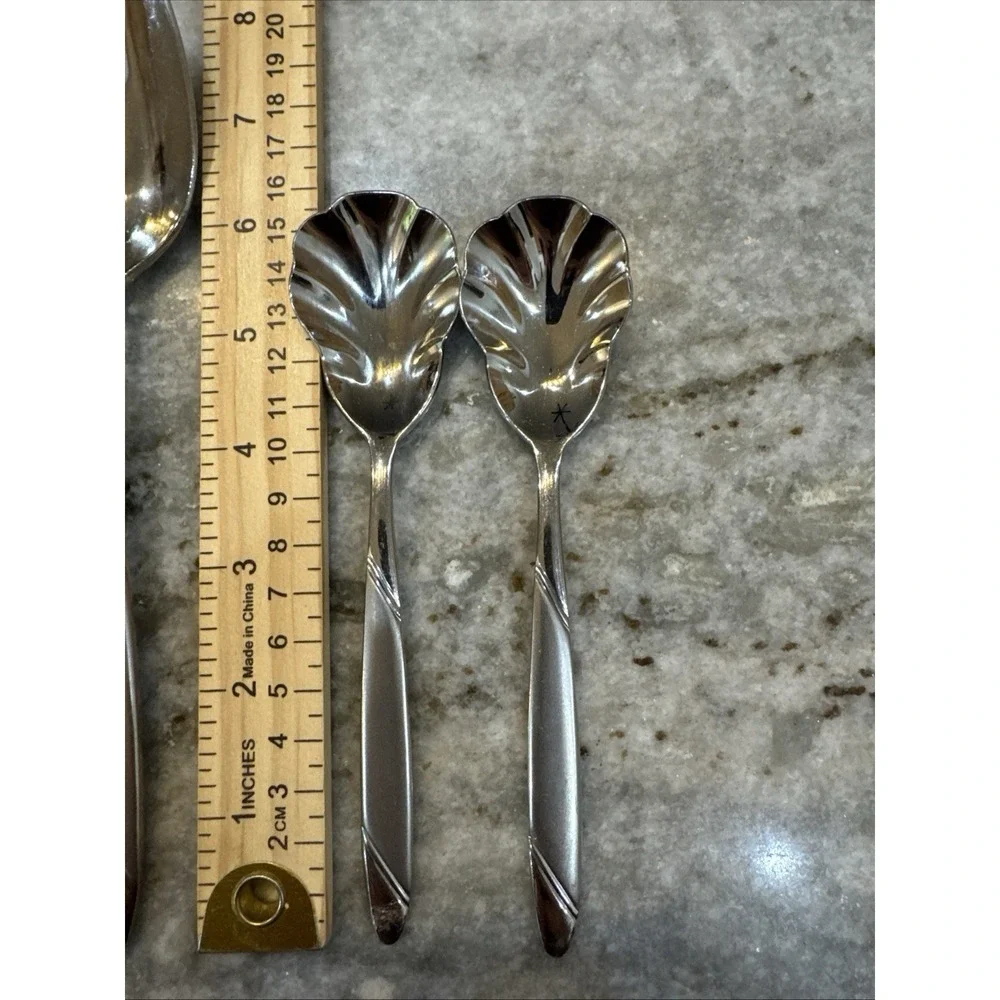 Oneida Risotto Sugar Shell Spoons Set Of 2 Condiments Stainless Steel 6